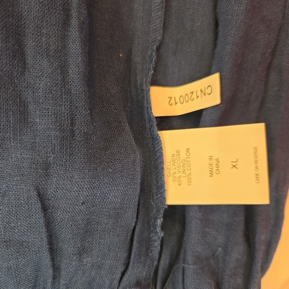 NWT New York & Company Womens Linen Ruffled Boho Sleeveless Dress Blue Size XL - Picture 8 of 9